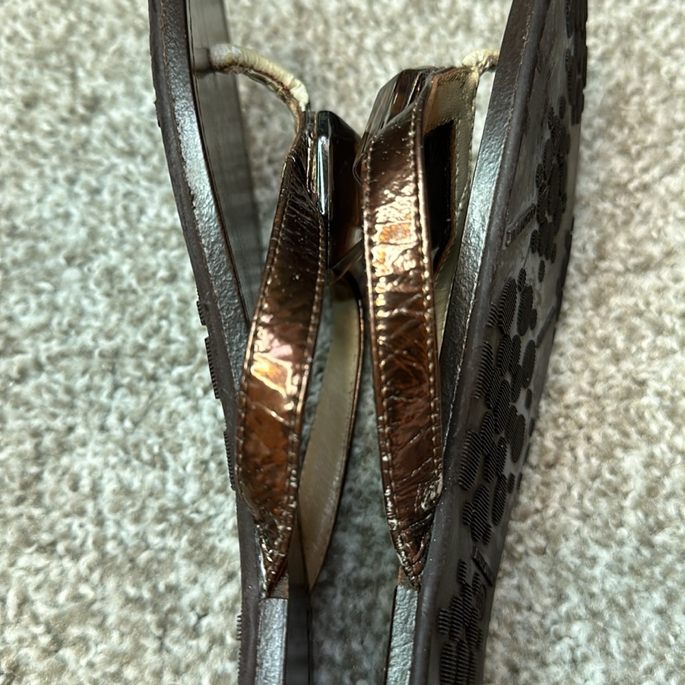 Jimmy Choo Size 38.5 Made in Italy Brown Flip Flop Sandals AS IS - Picture 7 of 11